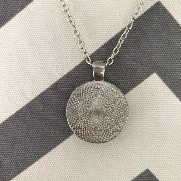 Just Read Silver Cabochon Fashion Necklace - Picture 2 of 5
